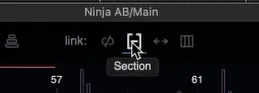 The Section link toggle in the toolbar, switched on